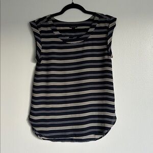 Ann Taylor Navy Striped Blouse